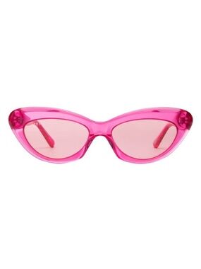 DIFF Pink Cleo Sunglasses Cat Eye Transparent Pink Frames Pink Lenses Retro NWT